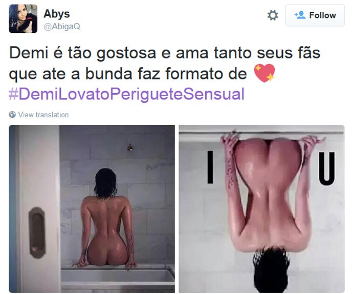 #DemiLovatoPerigueteSensual: fãs criam tag para elogiar cantora