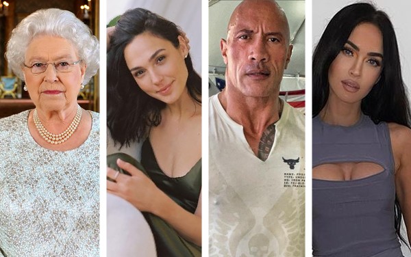 A rainha Elizabeth II e os atores Gal Gadot, Dwayne Johnson e Megan Fox são alguns dos famosos que são taurinos (Foto: Getty Images; reprodução / Instagram)