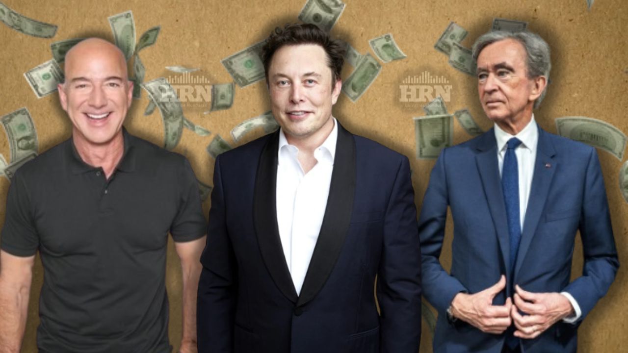 Musk, Bezos y Arnault, en el p 