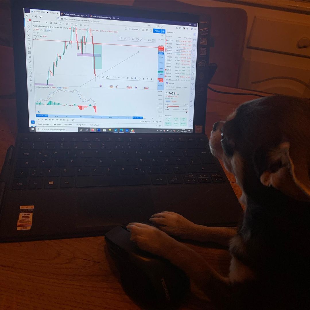 Gráfico de TradingView en @bella_tradesurfer de Instagram