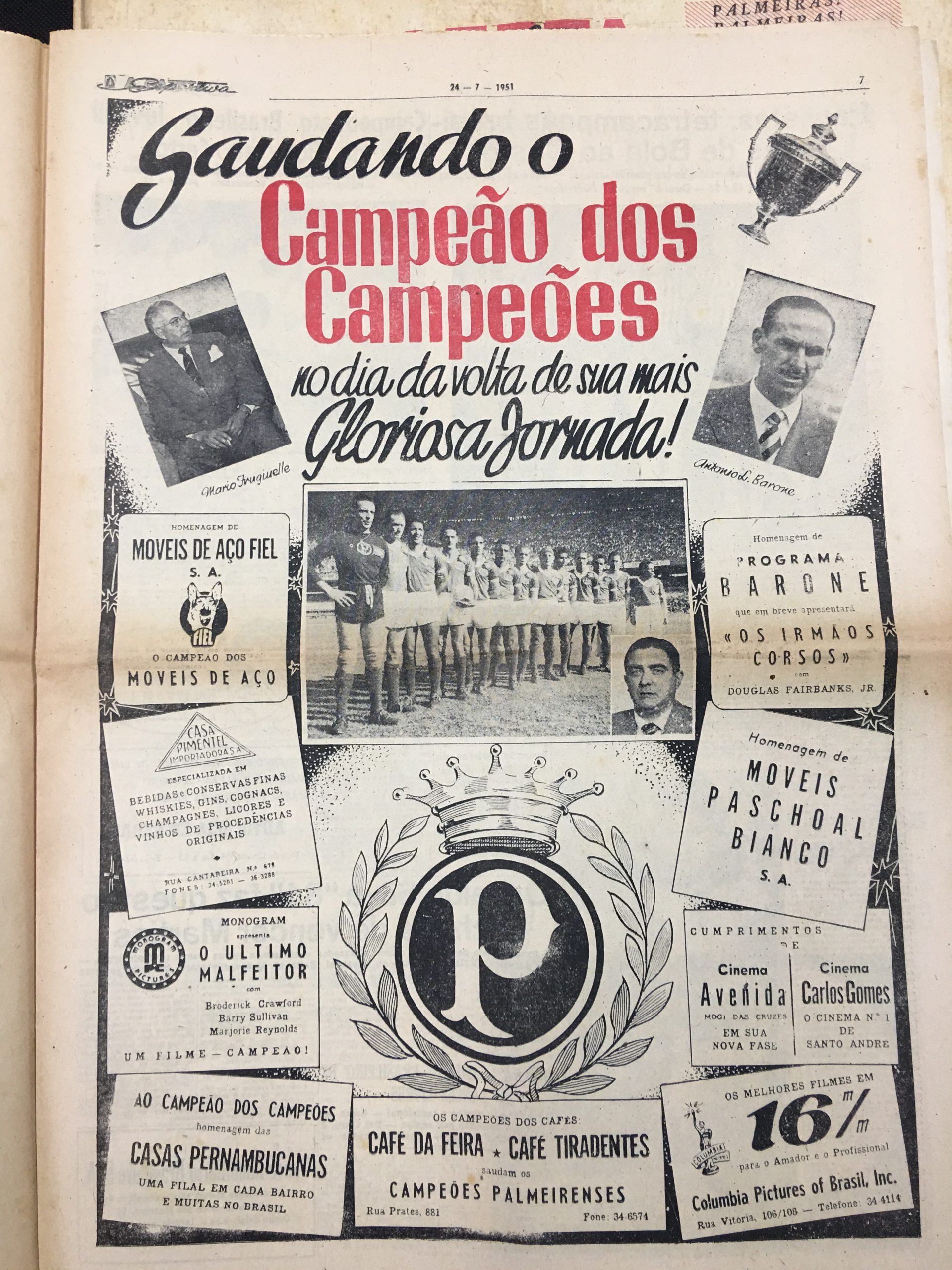 Página do jornal A Gazeta Esportiva