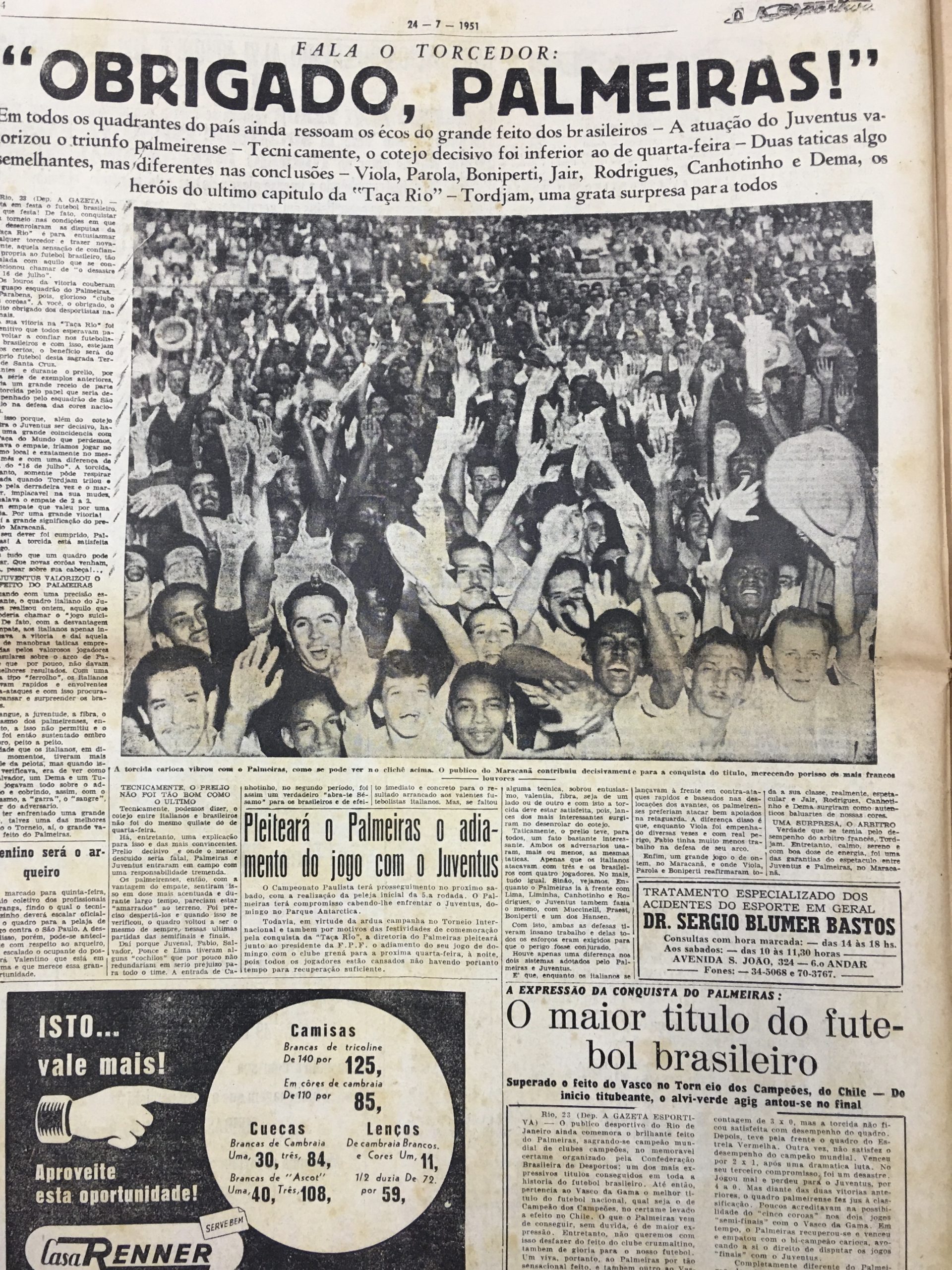 Página do jornal A Gazeta Esportiva