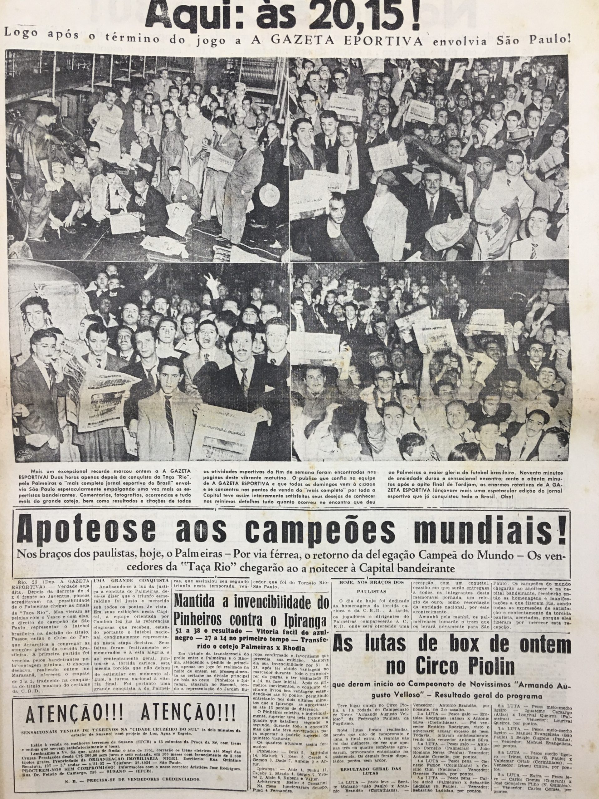 Página do jornal A Gazeta Esportiva