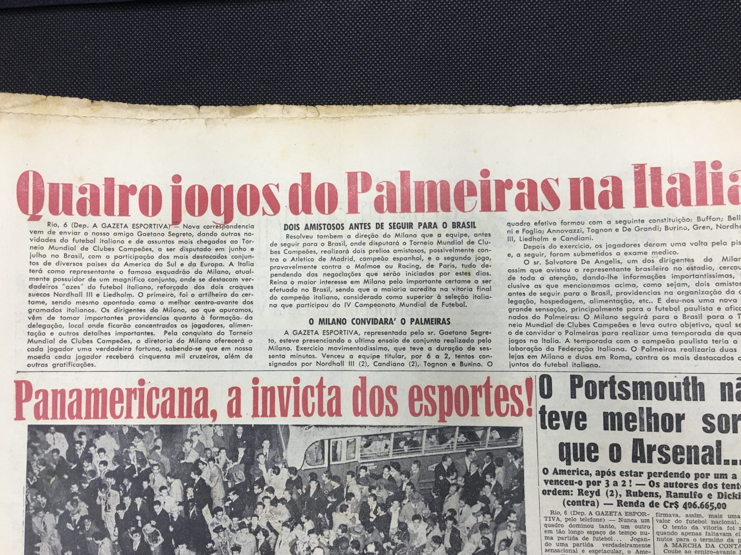 Página do jornal A Gazeta Esportiva