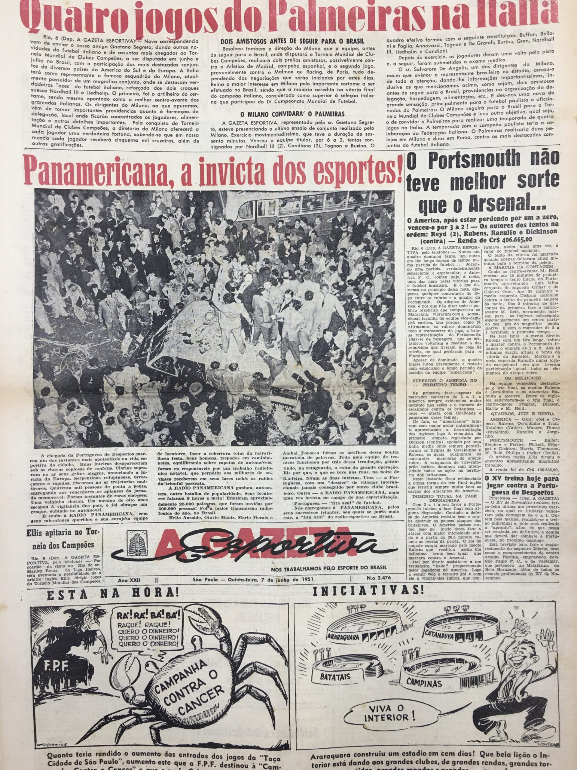 Página do jornal A Gazeta Esportiva