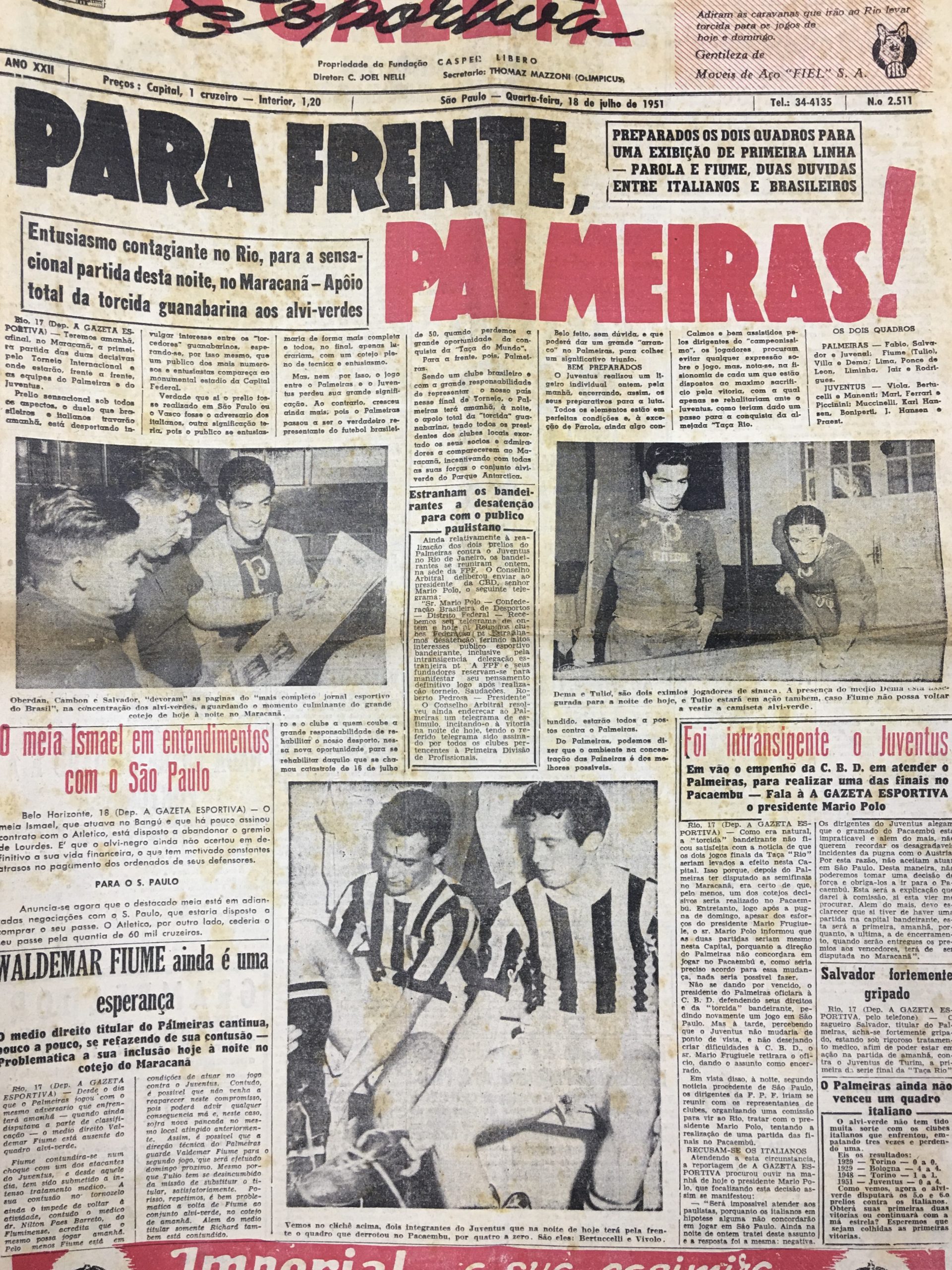 Página do jornal A Gazeta Esportiva