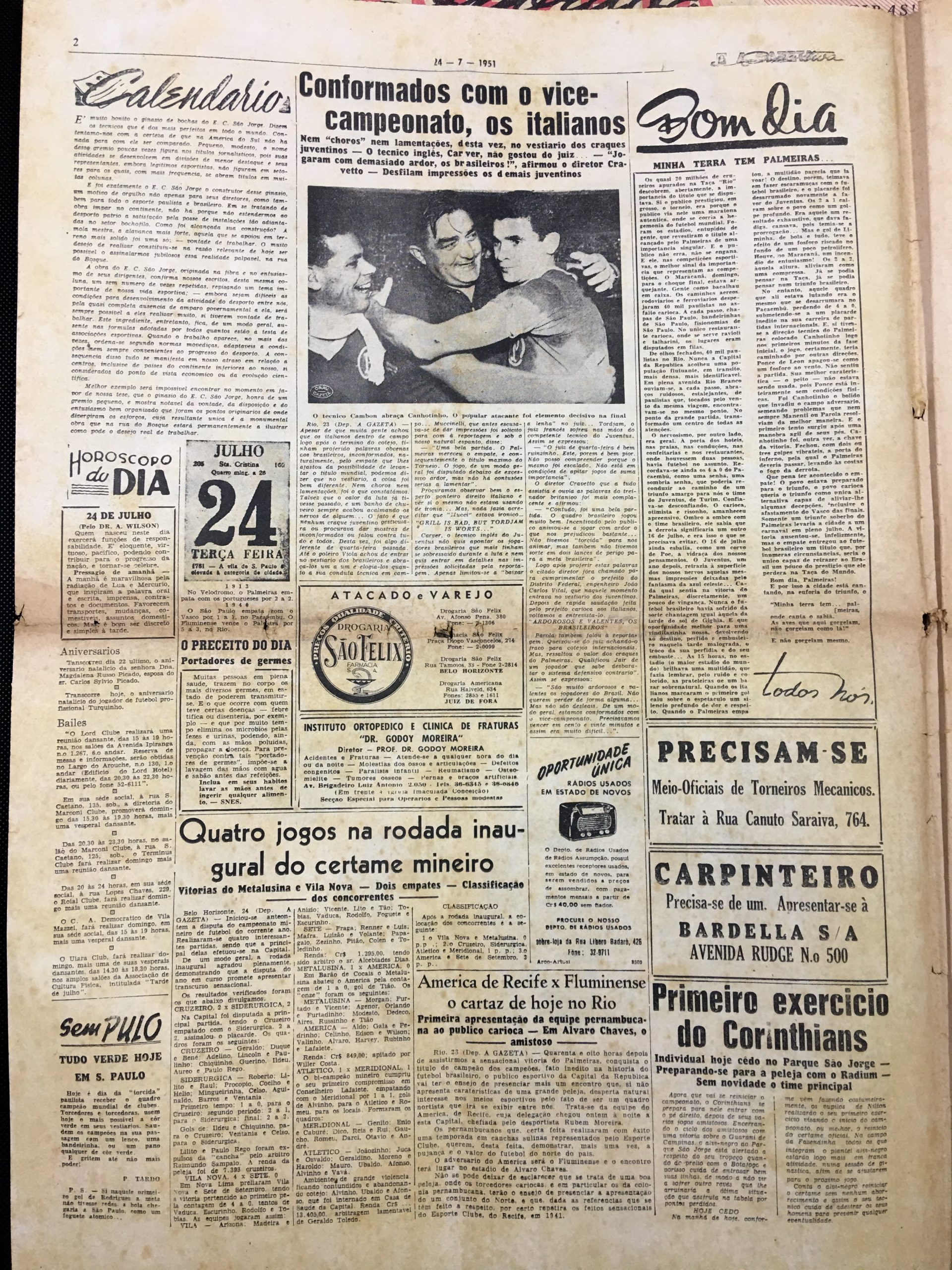 Página do jornal A Gazeta Esportiva