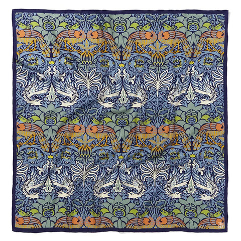 William Morris Peacock and Dragon Square Silk Scarf