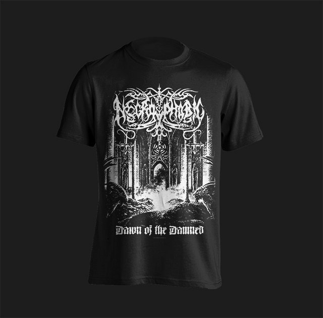 NECROPHOBIC "DAWN OF THE DAMNED"  T-SHIRT B/W