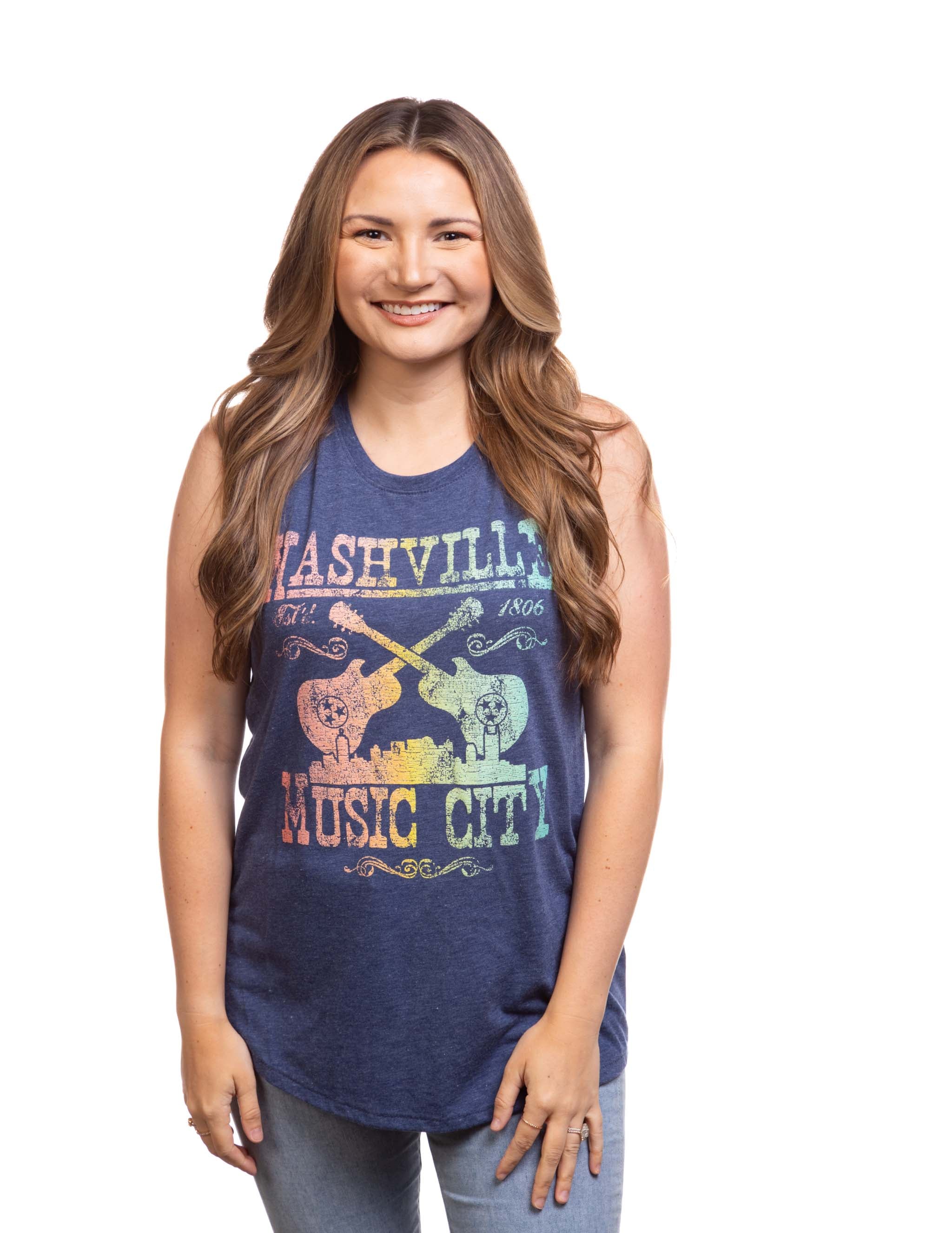 Nashville Crossed Guitars Gradient Tank