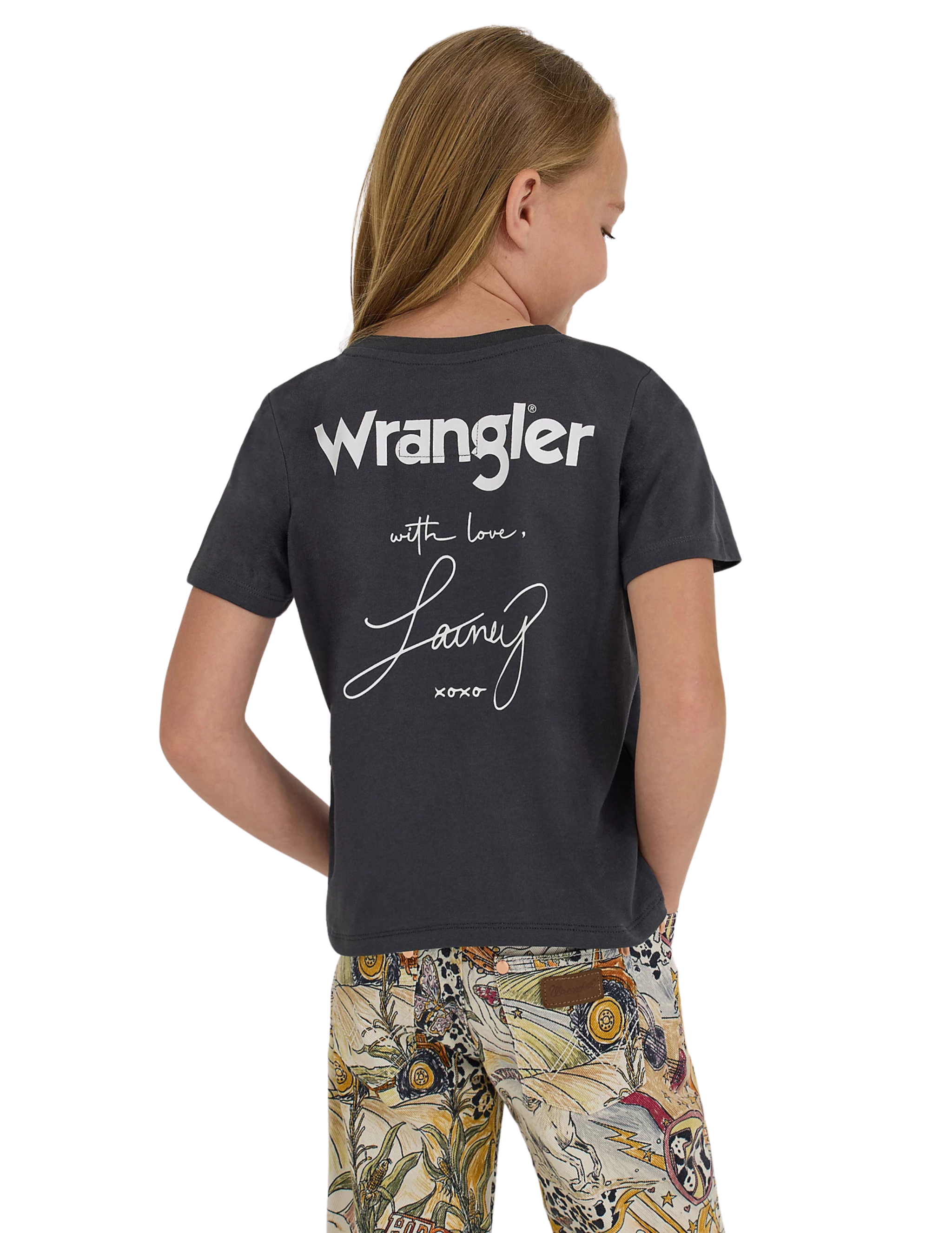 Wrangler® X Lainey Wilson Girls with Love Shrunken Band Short Sleeve T-Shirt