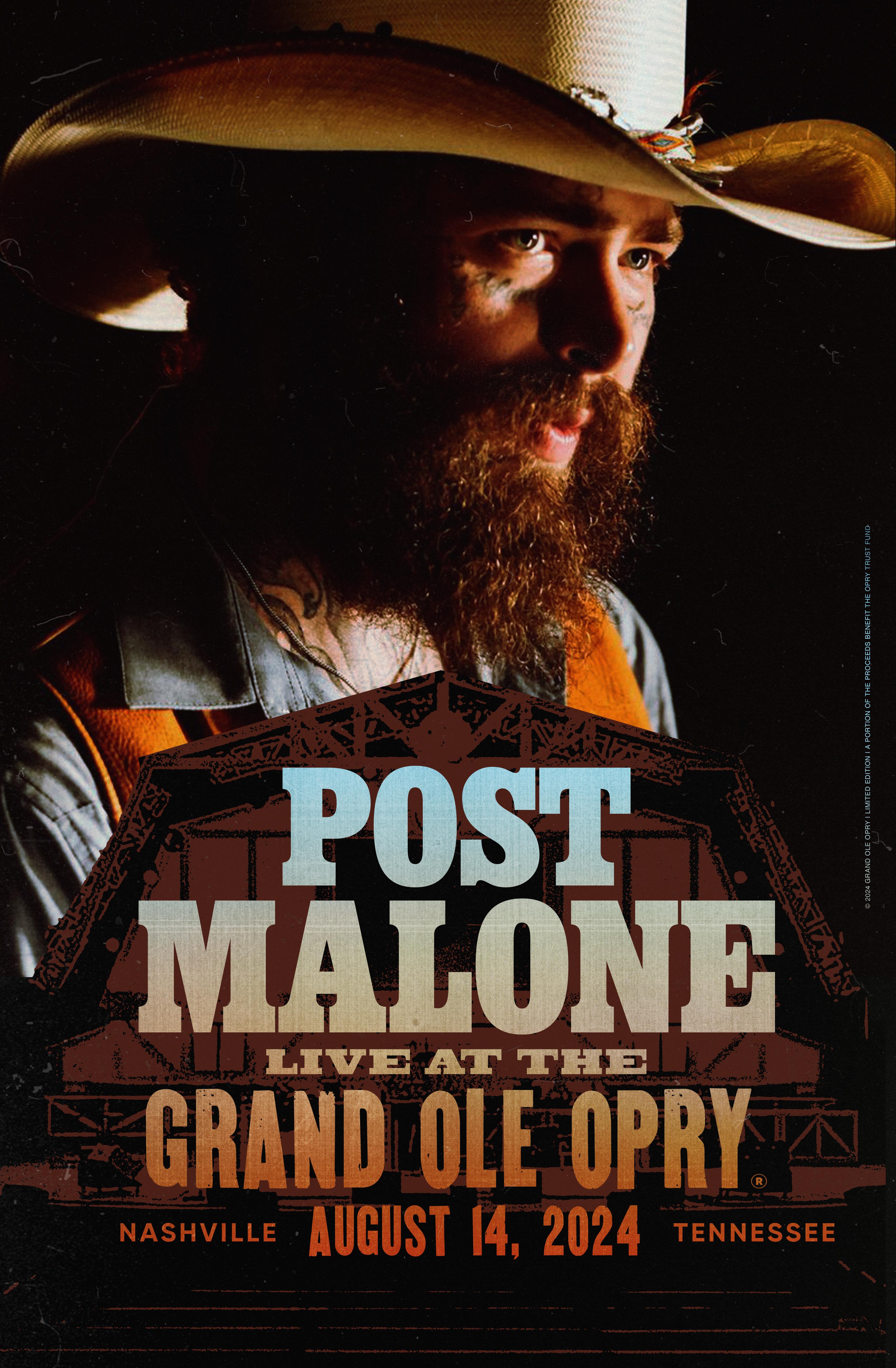 Post Malone Opry Debut Poster