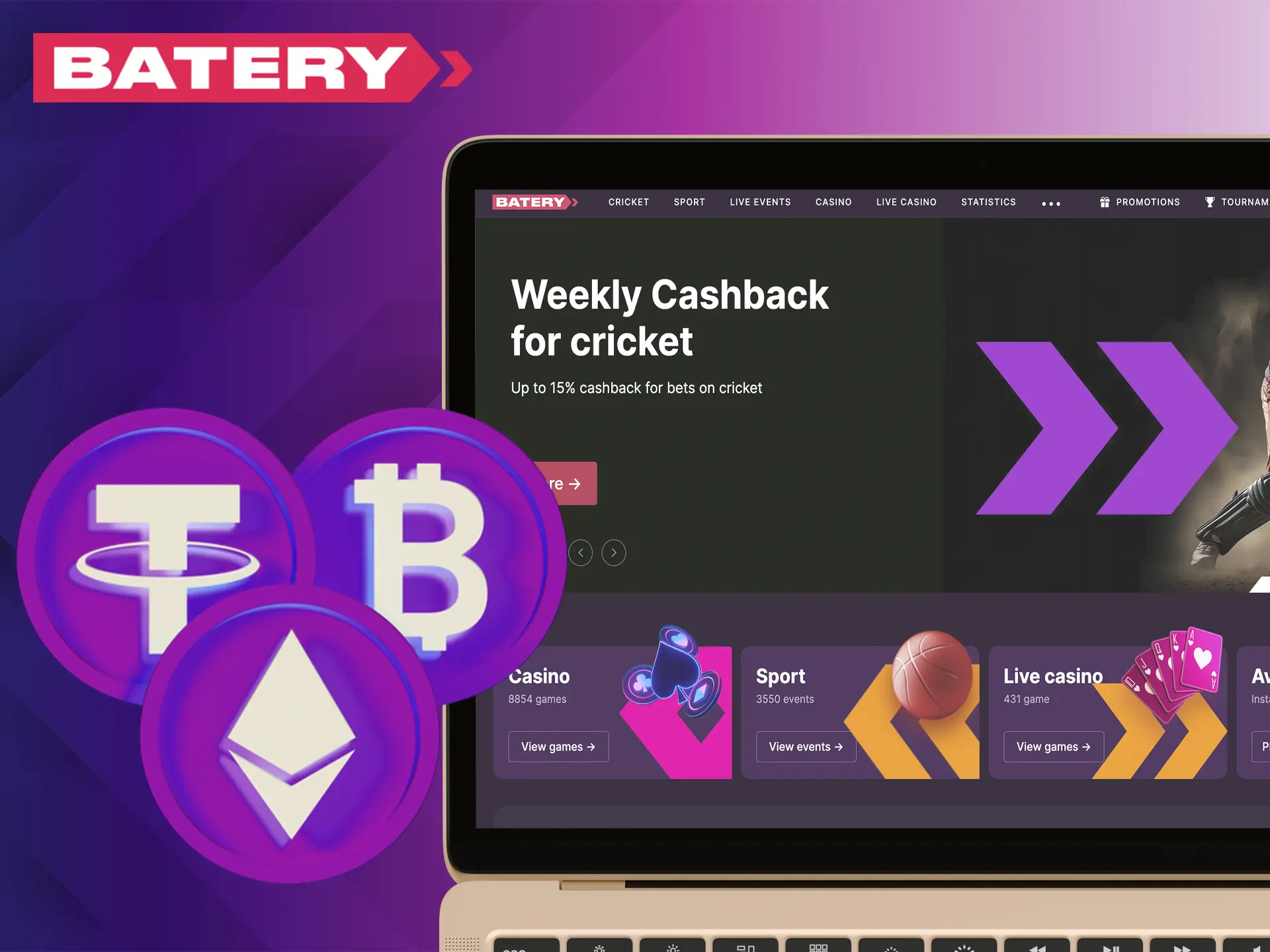 Use convenient and fast withdrawal methods from Batery Casino.