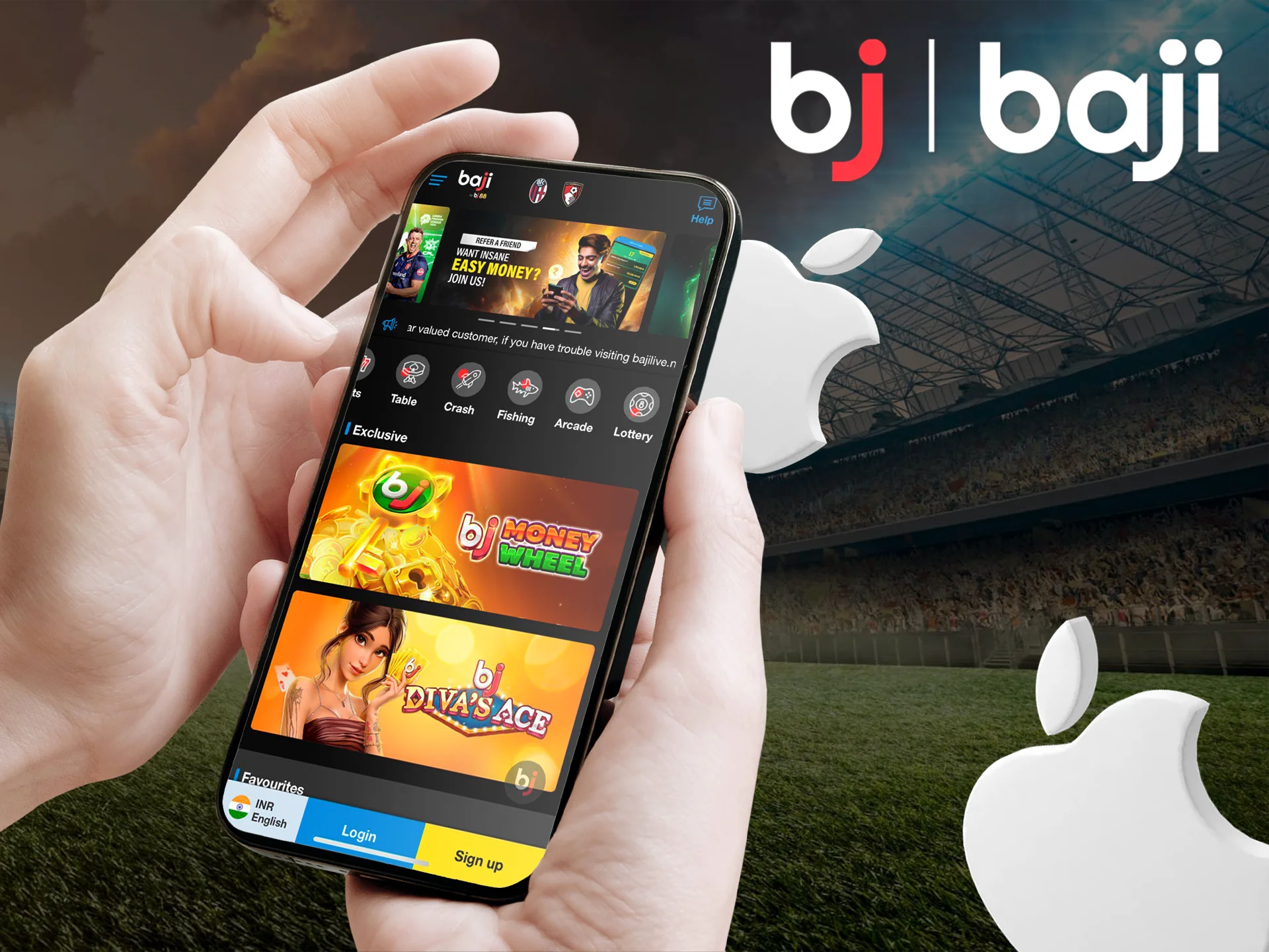 Win at Baji Live using iOS devices.