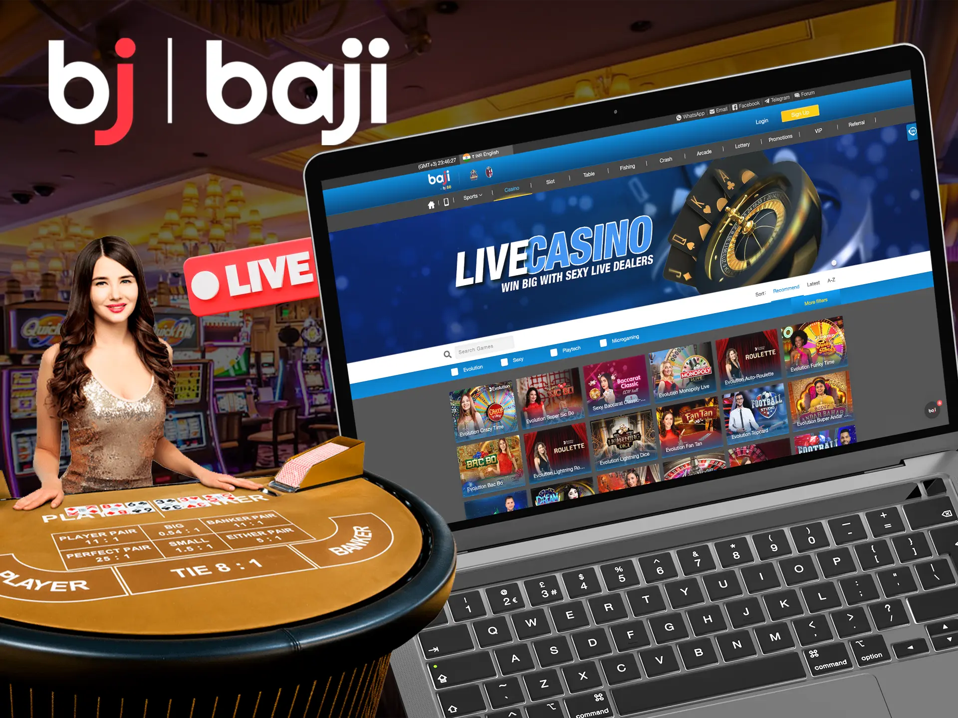 Try your luck at Baji Live Casino.