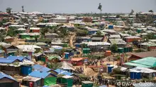 Bird's eye view of makeshift houses