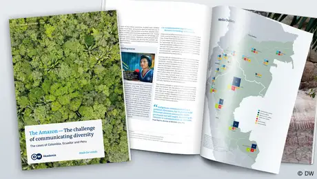 DW Akademie Mockup / Publication 'The Amazon - The challenge of communicating diversity'