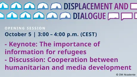 DW Akademie: Vorschaubild Konferenz Displacement and Dialogue 2020, Livestream