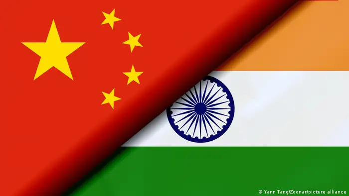 中印關係不佳影響商界。圖為中國與印度國旗示意圖（資料照）。