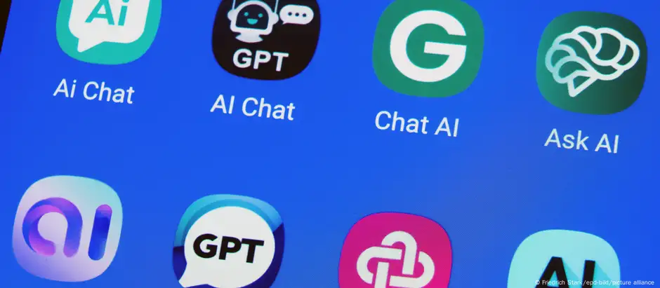 Logos of different AI apps on a smartphone screen