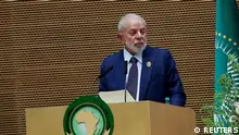 Brazil's President Luiz Inacio Lula da Silva addresses the opening of the 37th Ordinary Session of the Assembly of the African Union at the African Union Headquarters, in Addis Ababa, Ethiopia February 17, 2024. REUTERS/Stringer
