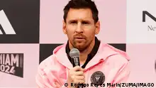 February 6, 2024, Tokyo, Japan: Lionel MESSI speaks during a press conference, PK, Pressekonferenz a day before the friendly match between the soccer clubs Inter Miami and Vissel Kobe in Tokyo. Reporters asked to the Argentine professional footballer about his health condition after he stayed on the bench in the past game in Hong Kong. Tokyo Japan - ZUMAm191 20240206_aap_m191_018 Copyright: xRodrigoxReyesxMarinx