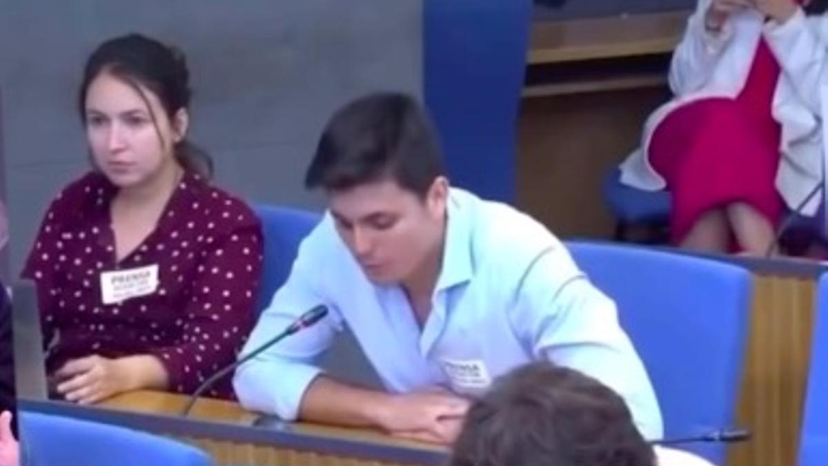 Vito Quiles, en la sala de prensa del Congreso de los Diputados.