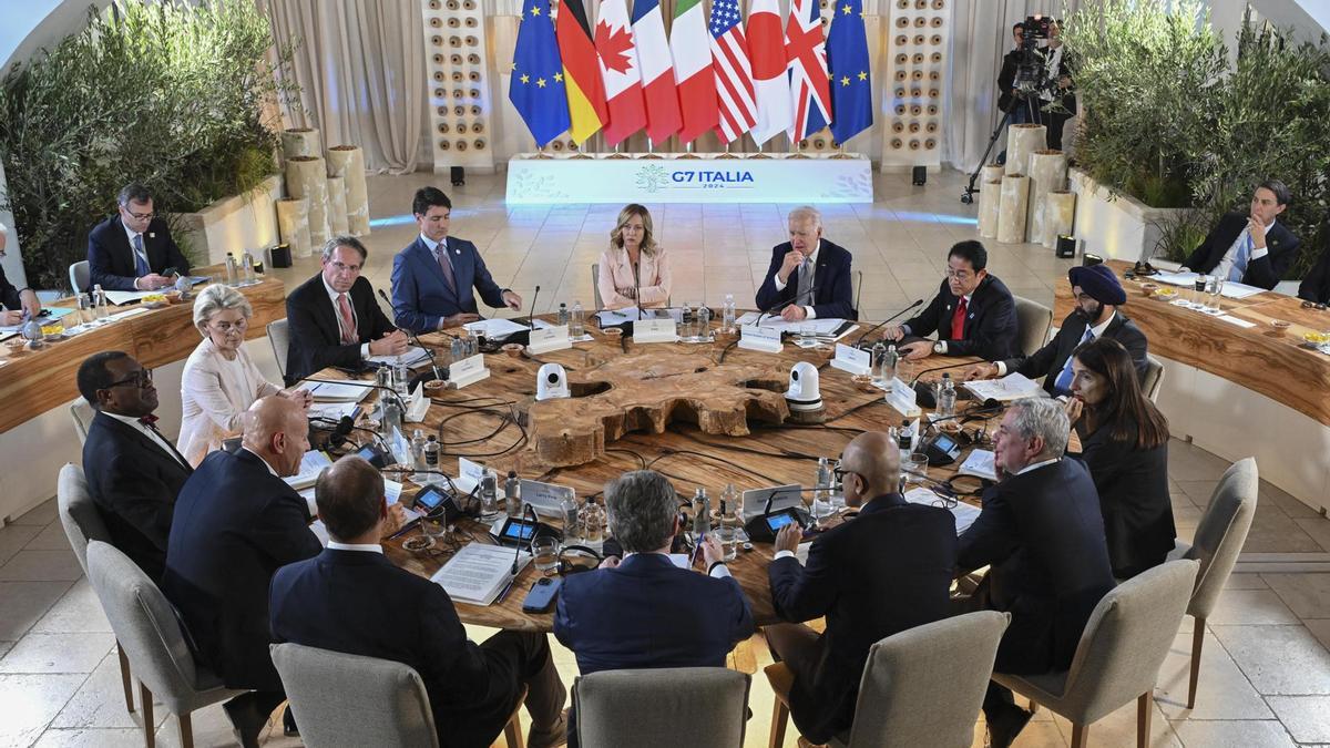 Los líderes del G7 reunidos este jueves en el resort Borgo Egnazia, en Fasano, Apulia.