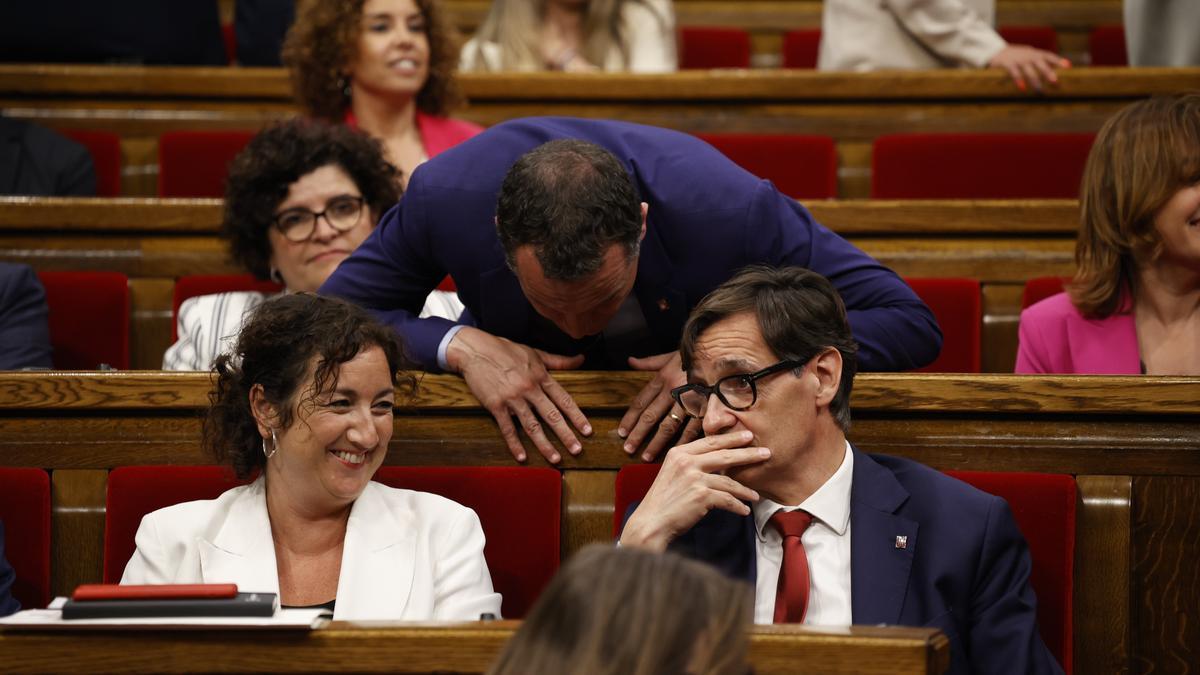 El líder del PSC, Salvador Illa, durante el pleno de constitución de la XV legislatura del Parlament de Catalunya, el pasado lunes.