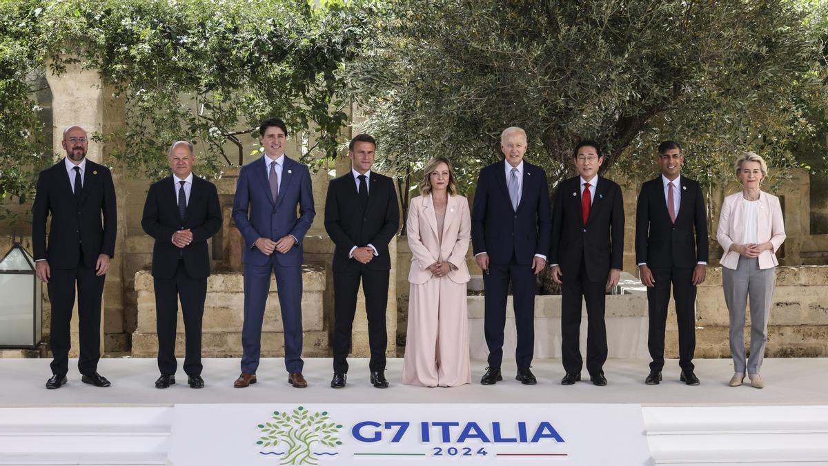 Los líderes del G7, este jueves en Borgo Egnazia, en Fasano, Apulia, este jueves.