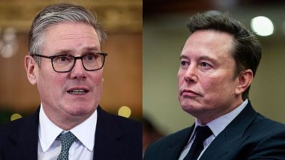 Keir Starmer (izquierda) y Elon Musk (derecha)