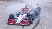 Will Power celebrates victory at Road America.
