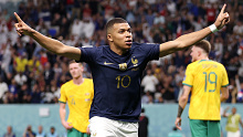 Kylian Mbappe of France celebrates.