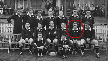 Ralph Caulton (circled) with the 1963 New Zealand All Blacks team. 