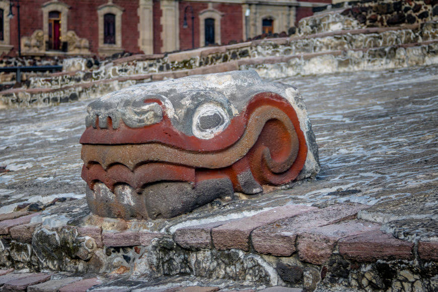 Ruínas de um templo asteca localizado em Tenochtitlán, antiga capital asteca.