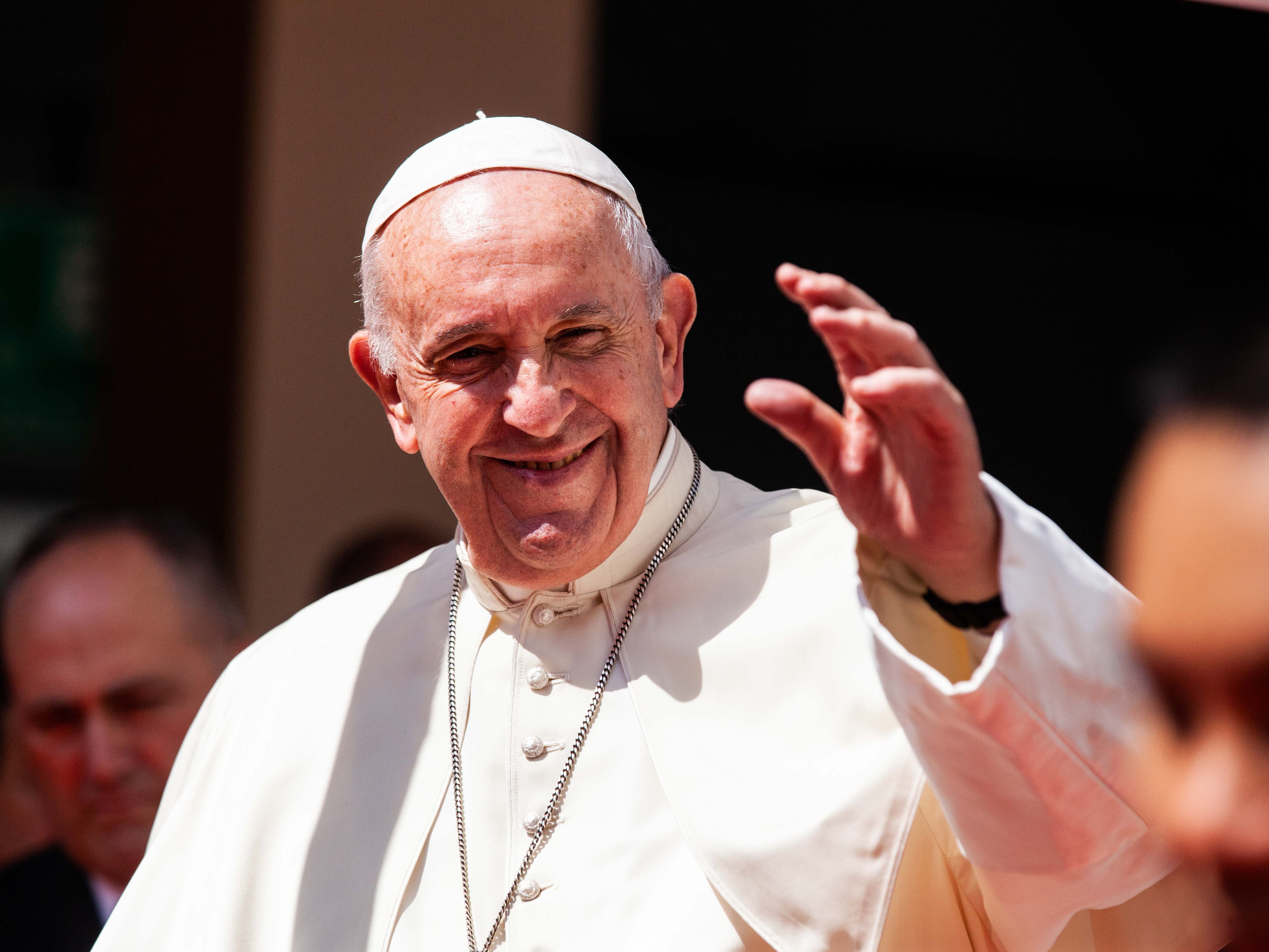 Pope Francis visiting a hospital in Bangkok in November 2019