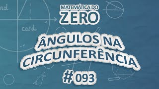 Escrito"Matemática do Zero | Ângulos na circunferência" em fundo azul.