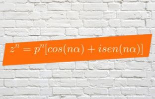 Representação da fórmula usada para calcular potências de números complexos