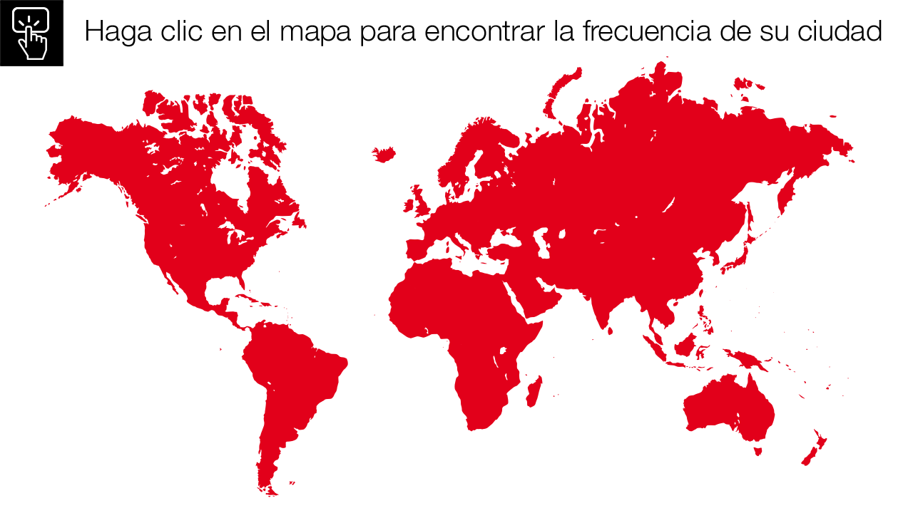 Haga clic en el mapa para encontrar la frecuencia de su ciudad