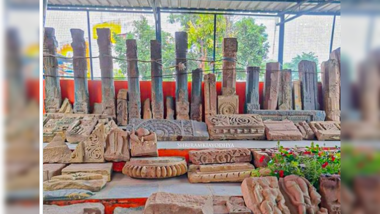 General Secretary of Shri Ram Janmabhoomi Teerth Kshetra Champat Rai tweets, 'Remains of ancient temple discovered during excavation at Shri Ram Janmabhoomi. These include several idols and pillars.'