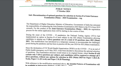 JEE Main 2025 exam pattern change may lead to reduced cutoff, says expert