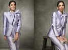 Isha Ambani wore a custom Giorgio Armani satin suit for Tira flagship store launch