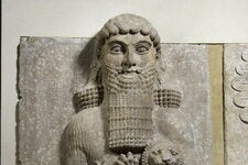 This figure, displayed by the Louvre Museum, has sometimes been identified with Gilgamesh. The hero’s exploits were popular throughout the ancient Middle East.