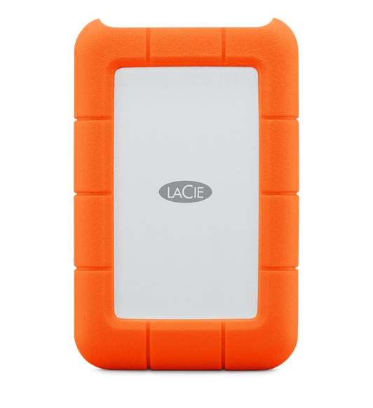 O Disco rígido portátil LaCie Rugged USB-C de 2 terabytes é um cofre seguro para os seus dados, onde quer que esteja.