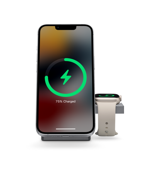 Mit dem Anker 3-in-1 Cube mit MagSafe lädst du dein iPhone und deine Apple Watch gleichzeitig.