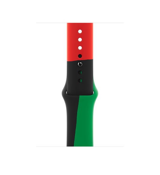 Black Unity Sport Band (rød, svart og grønn), myk fluorelastomer med låsepinne