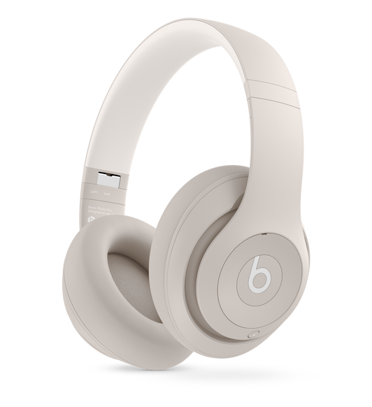 Kum Taşı Beats Studio Pro Wireless Kulaklık ve uzun süreli konfor ve dayanıklılık için UltraPlush tasarımlı deri kulak yastıkları.