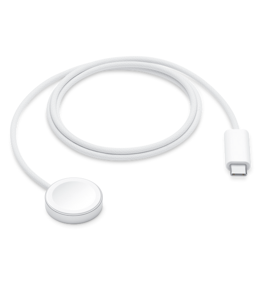 Én meter lang flettet magnetisk hurtiglader-til-USB‑C‑kabel til Apple Watch