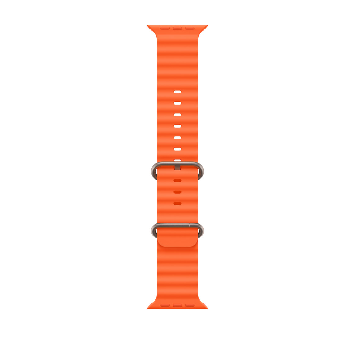 Ocean Armband in Orange, röhrenförmiges Design aus Hochleistungs-Fluorelastomer mit Schließe aus Titan