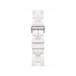 Blanc (white) Kilim Single Tour strap, woven textile with silver stainless steel buckle.